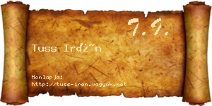 Tuss Irén névjegykártya
